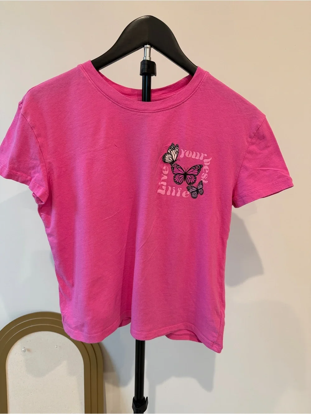 GAP Girls' Hot Pink Butterfly Graphic Tee